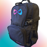 NFINITY PETITE BACKPACK - Black Sparkle with Rainbow Logo